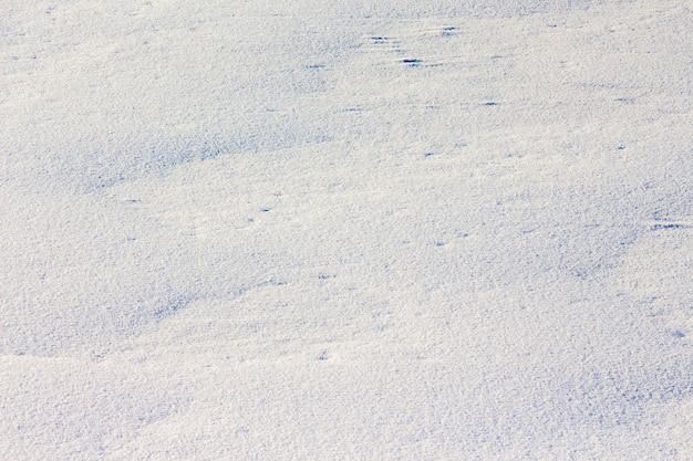Textura de nieve. La superficie de la tierra está cubierta de nieve de manera desigual