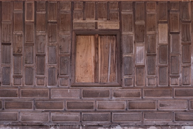 Textura de paneles de pared de madera recuperada estilo tailandés