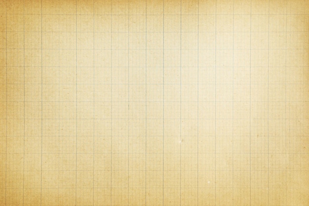 Textura de papel amarillento marrón antiguo con líneas de caja cuadrada