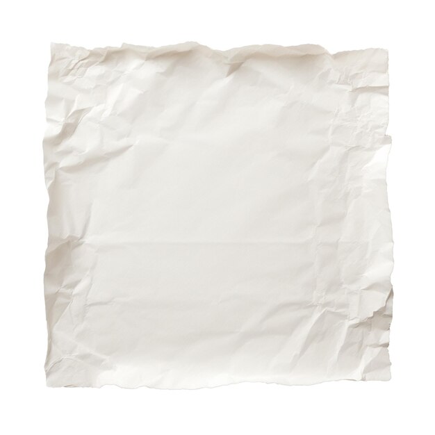 Textura de papel blanco arrugado con espacio en blanco