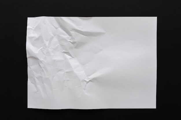 Textura de papel blanco arrugado, fondo de papel para el diseño con espacio para copiar texto, vista superior, espacio para copiar