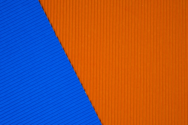 Textura de papel corrugado azul y naranja