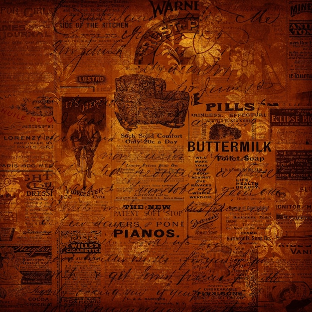 Textura de papel floral antiguo y antiguo