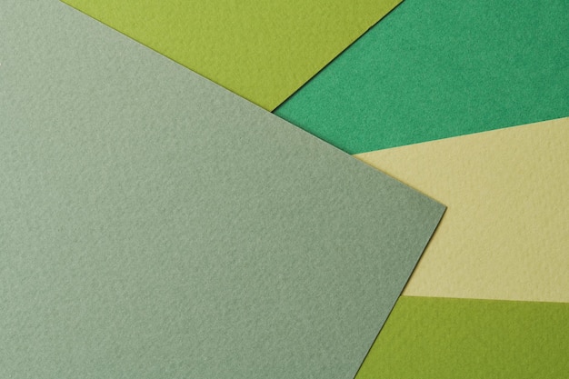 Textura de papel de fondo de papel kraft rugoso diferentes tonos de verde Mockup con espacio de copia para texto