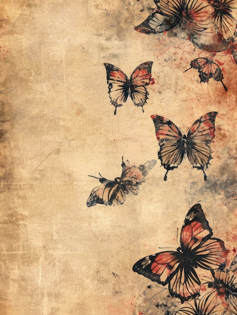 Textura de papel hecha a mano que mezcla a la perfección los tonos vintage Motivos de mariposa y un toque de estilo de papel pintado de abuela que emana el encanto de la artesanía inspirada en Stamperia