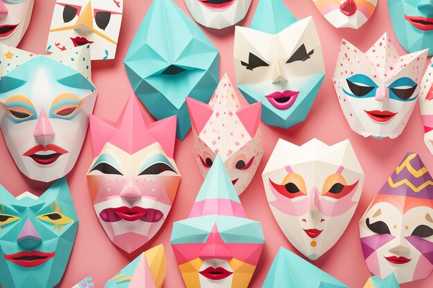 Textura de papel para máscaras de carnaval para celebraciones festivas