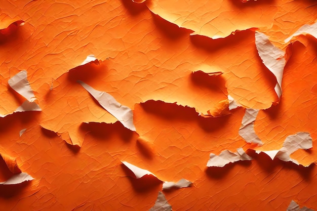 Textura de papel rasgado naranja