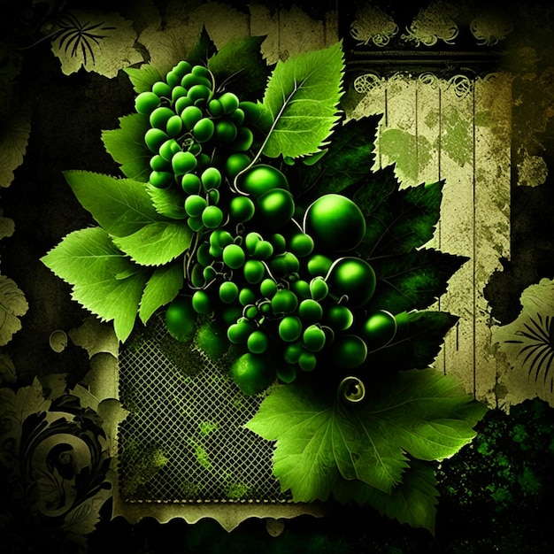 Foto textura de papel viejo fondo de uva negro y verde