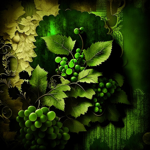 Textura de papel viejo fondo de uva negro y verde