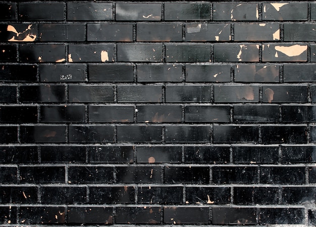 textura de pared de ladrillo negro de grunge