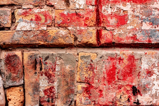 Textura de una pared de ladrillos con grietas y rasguños de fondo