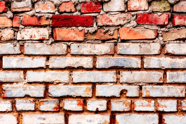 Textura de una pared de ladrillos con grietas y rasguños de fondo