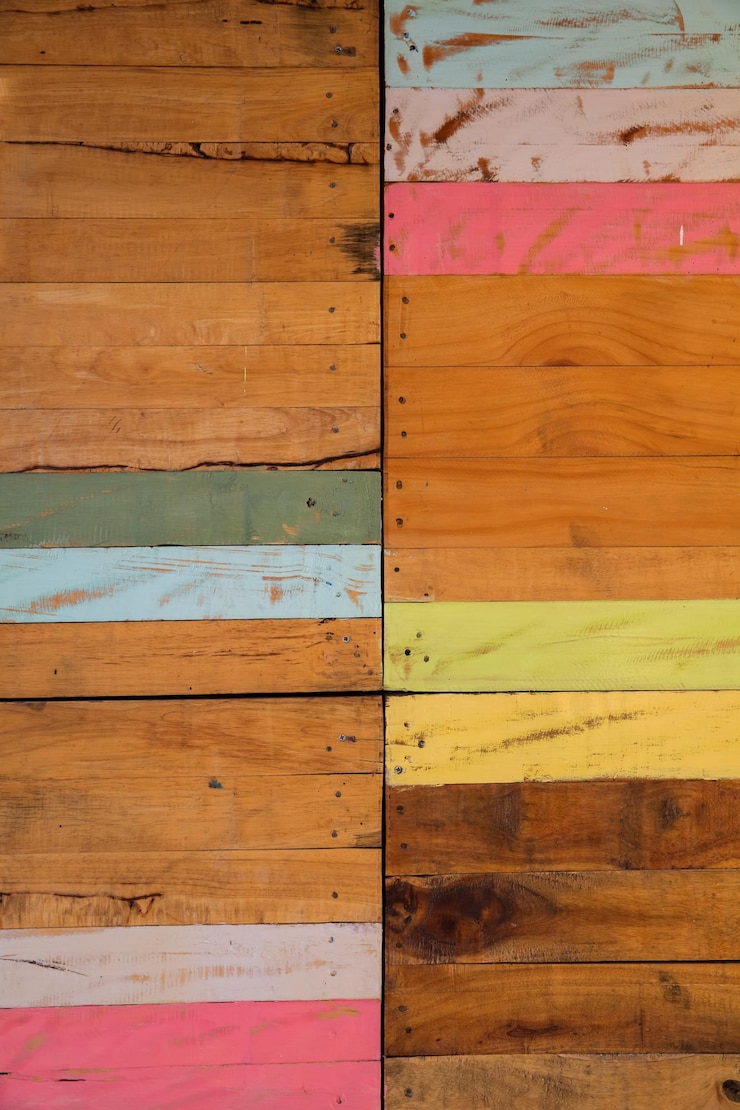 Foto textura de pared de madera colorida