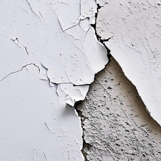 Textura de la pared pintada de blanco agrietada