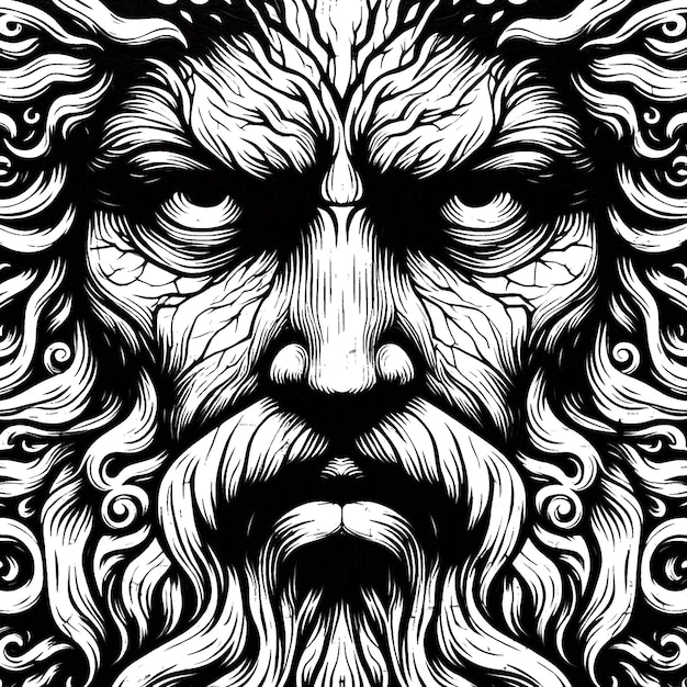 Textura del patrón de la cara en blanco y negro