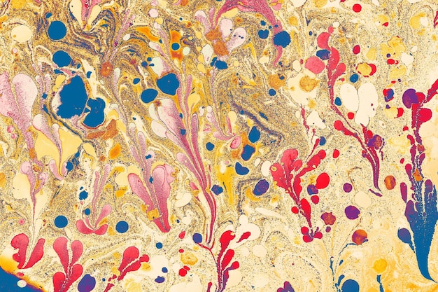 Textura de patrón floral de mármol abstracto Arte tradicional de Ebru marblingxA