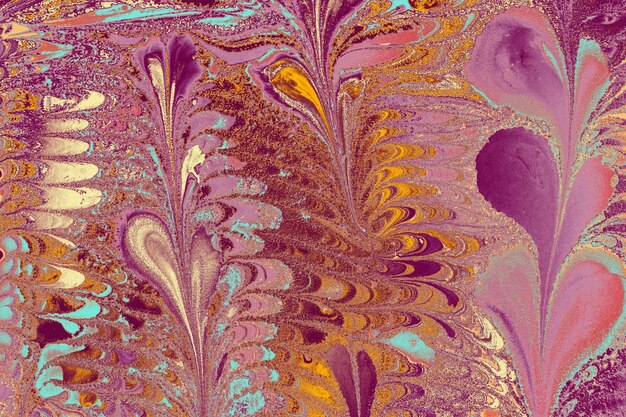 Textura de patrón floral de mármol abstracto Arte tradicional de Ebru marmoleado