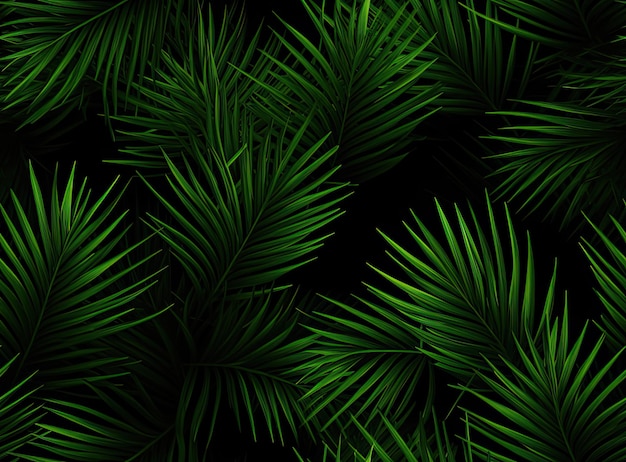 Foto la textura del patrón de la hoja de palma verde el fondo abstracto las hojas de palma tropical el fondo del patrón floral el patrón sin costura el papel de pared sin costura
