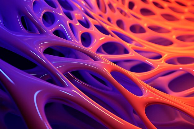 Textura del patrón neuronal colores violeta y naranja