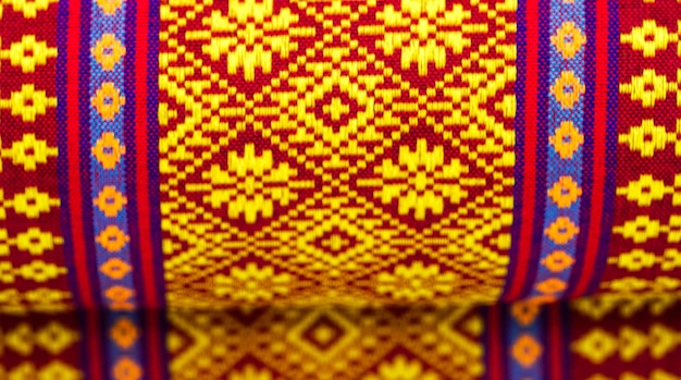 Textura de patrón de tela tailandesa estilo de patrón de bordado local en tailandia