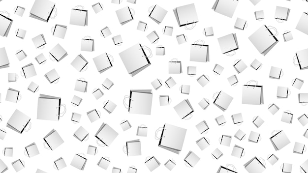 Textura de patrones sin fisuras de bolsas de papel con asas cajas de compras Póster para ventas al cliente