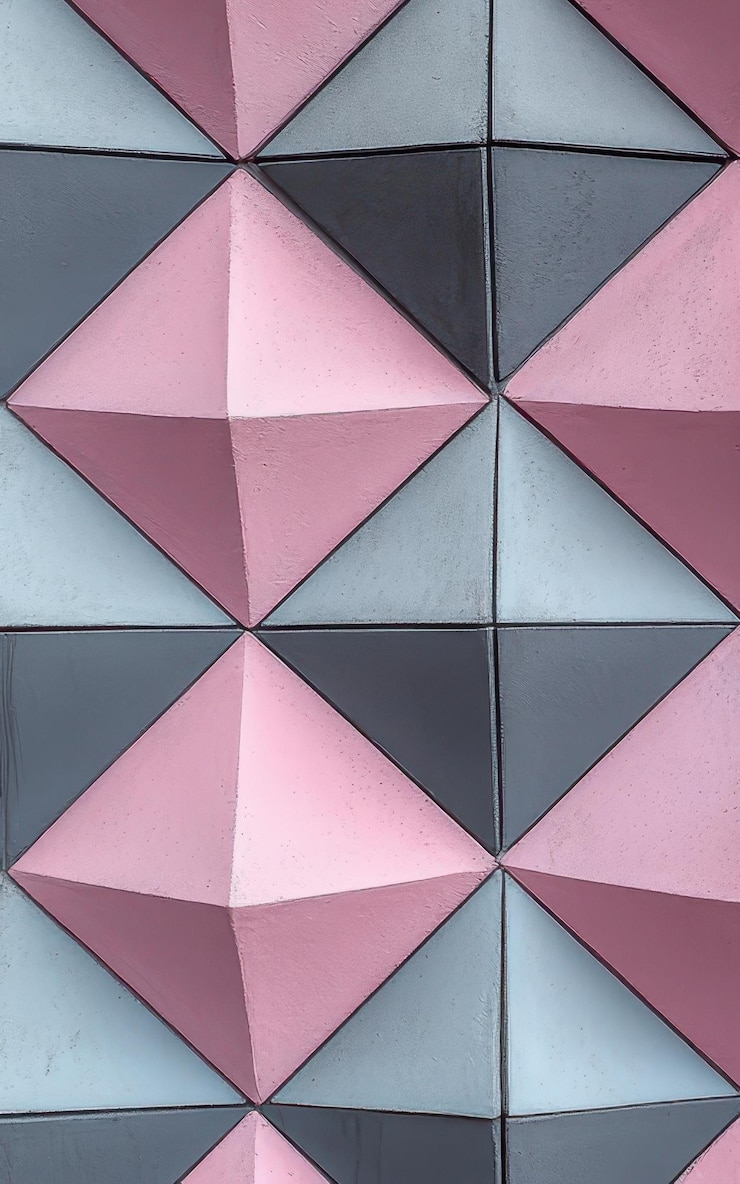 Foto textura de patrones geométricos de color rosa y gris