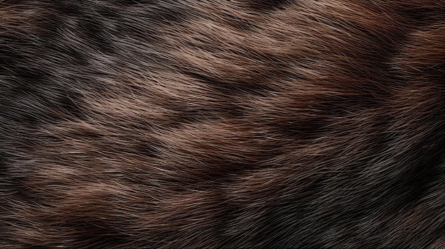 textura de pelaje largo marrón natural de lujo de primer plano