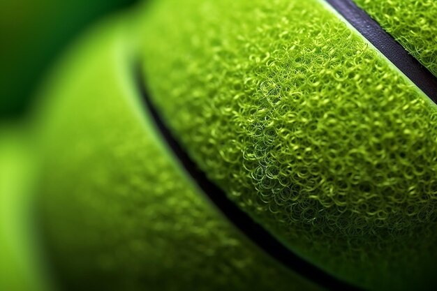 Textura de la pelota Macro toma de primer plano de la textura de una pelota de tenis
