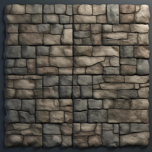 Foto textura de piedra apilada medieval ultra realista para azulejos de juego