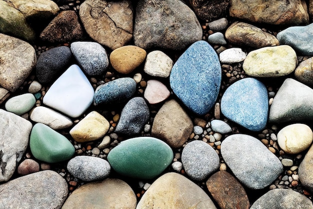 Textura de piedras de grava en el fondo del suelo