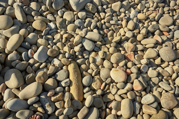 Textura de piedras ligeras de diferentes formas y tamaños típicas de la costa sur de Cerdeña