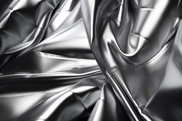 Foto textura de piel plateada metalizada con superficie reflectante y sensación futurista.
