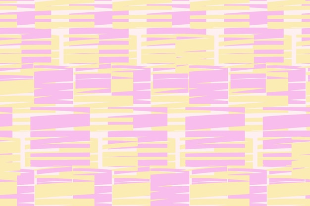 La textura de pincel de moda patrón cuadrado sin costuras dibujo a mano vectorial rosa simple amarillo