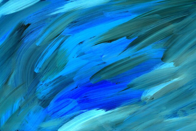 Textura de pintura acrílica azul Fondo pintado a mano