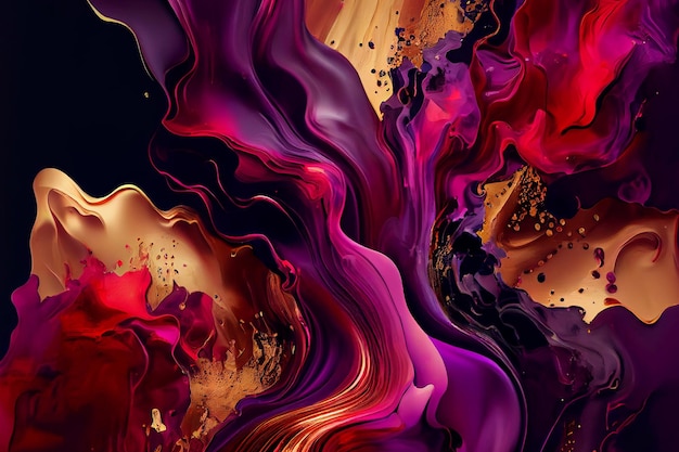 Textura de pintura de arte fluido colorido acrílico abstracto