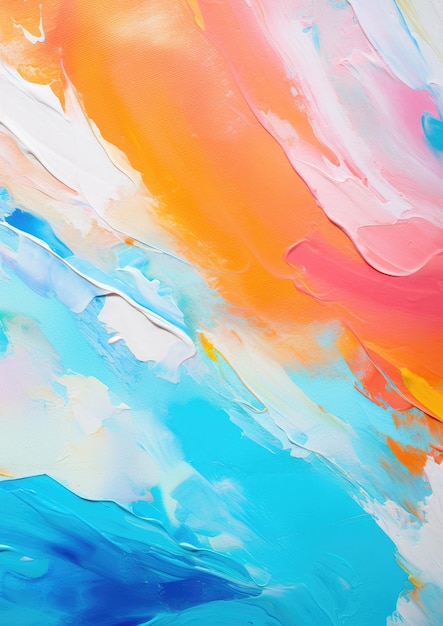 Textura de pintura de arte multicolor colorido áspero abstracto con pincelada de aceite Ai generativo