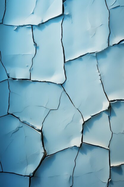 Textura de pintura azul agrietada