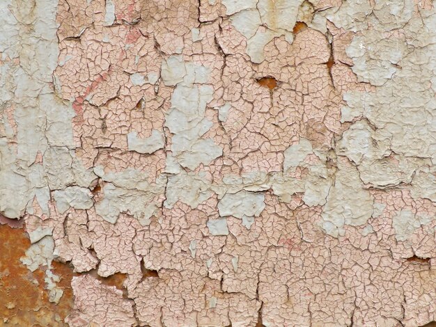 Foto textura de la pintura rosada agrietada.