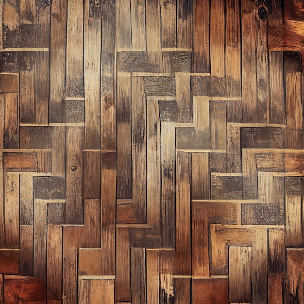 Textura de piso de madera con patrón de chevron 3d ilustrado