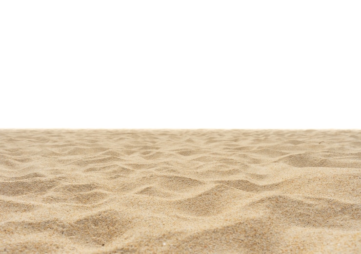 Foto textura de la playa de arena de la naturaleza en el sol de verano aislado en textura de arena blanca en la naturaleza naturaleza y viajes