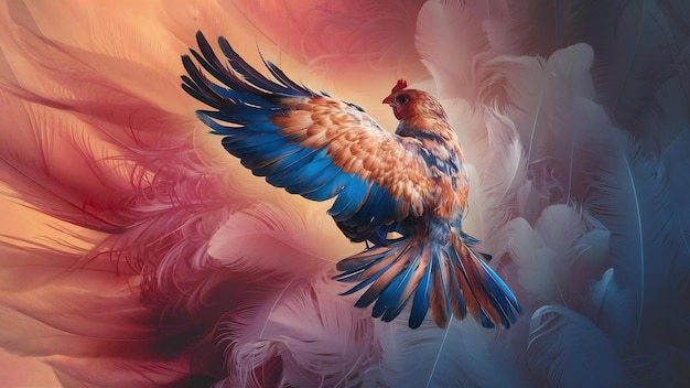 Textura de plumas de pájaros y pollos de fondo abstracto