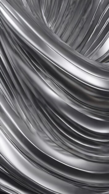 Textura prateada metálica linhas curvas textura abstrata fundo renderização 3D