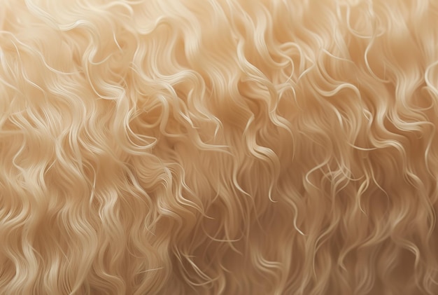 Foto textura de primer plano de cabello marrón claro ondulado que destaca patrones intrincados y brillo natural