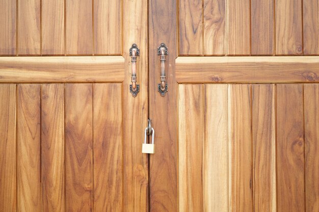 Textura de puerta de madera con cerradura