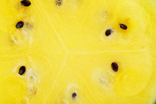 textura de la pulpa jugosa de sandía amarilla
