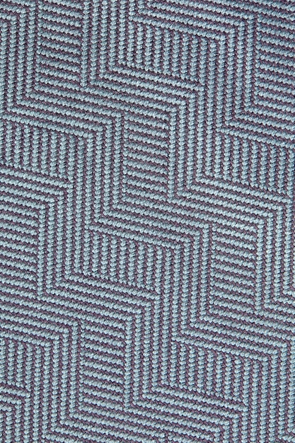 Textura de punto Textura de tejido jacquard con patrón geométrico azul gris Patrón de mosaico de ganchillo