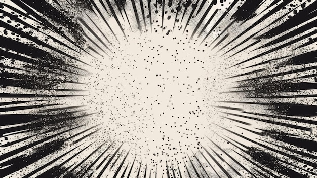Textura radial de meio-tom Fundo de grão de estilo cômico Pop art quadro texturizado desbotado Grunge speckle