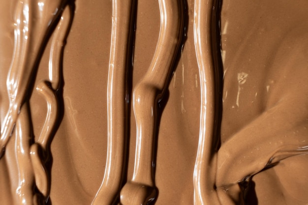 La textura real del chocolate con leche derretido