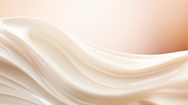 Una textura de remolino beige cremoso que se asemeja a un producto para el cuidado de la piel contra un fondo de color melocotón
