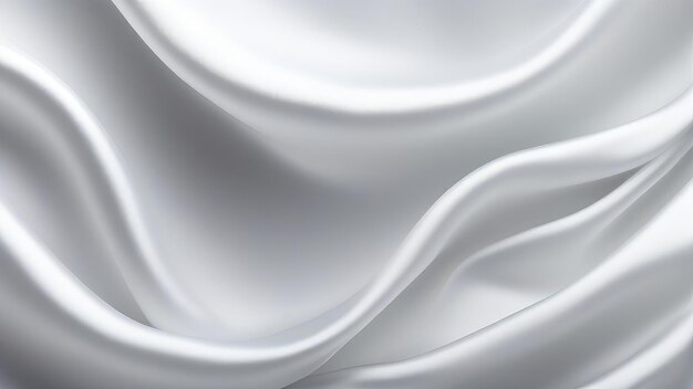 Textura de satén gris blanco que es blanco tela de plata seda panorama de fondo con un hermoso patrón de borrado suave natural